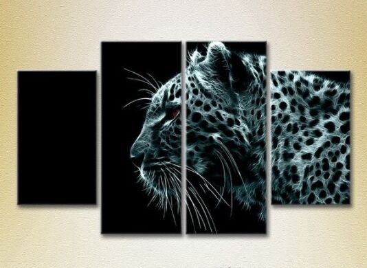 Pictură Rainbow Polyptych Fire Leopard 01 (2222232)