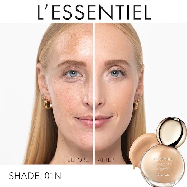 Fond de ten pentru față Guerlain L'Essentiel Natural Glow Foundation SPF 20 01N 30ml