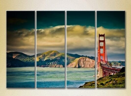 Pictură Rainbow Polyptych Golden Gate Bridge in Perspective 03 (2718154)