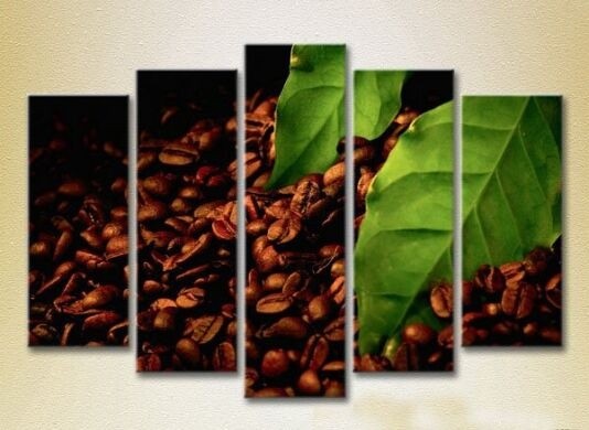 Картина Rainbow Polyptych Grains coffee leaves 04 (2224573)