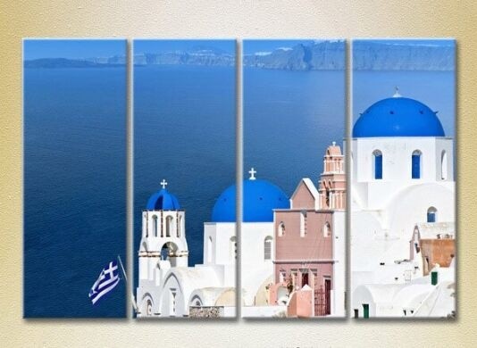 Pictură Rainbow Polyptych Greece Santorini (2718118)