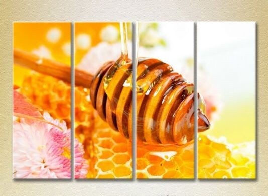 Картина Rainbow Polyptych Honey in honeycombs 01 (2220266)