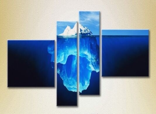 Pictură Rainbow Polyptych Iceberg under water (2223391)