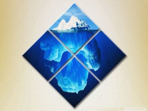 Pictură Rainbow Polyptych Iceberg Underwater 02 (2223400)