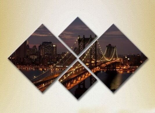 Pictură Rainbow Polyptych Manhattan Bridge 05 (2718149)