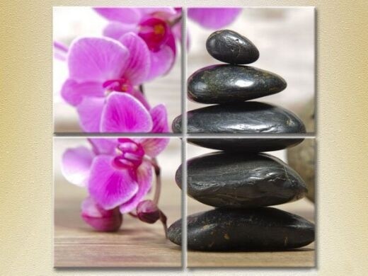 Картина Rainbow Polyptych Massage stones and orchid (2932313)