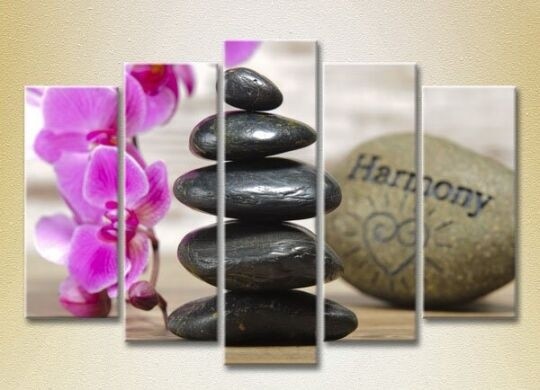 Картина Rainbow Polyptych Massage stones and orchid 03 (2932840)