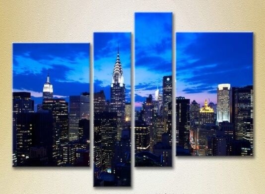 Pictură Rainbow Polyptych New York Skyscrapers (2718169)