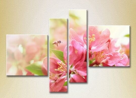 Pictură Rainbow Polyptych Pear Blossom and the Bee 01 (2932285)