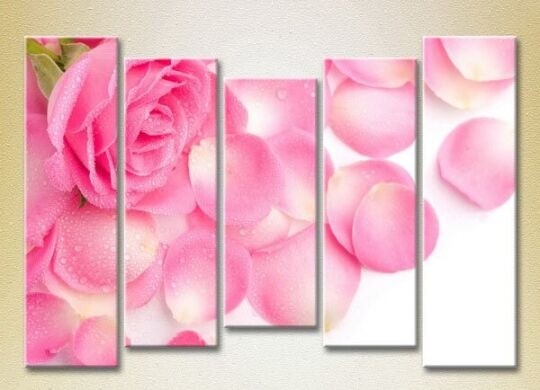 Картина Rainbow Polyptych Pink Rose and Petals 03 (2932903)