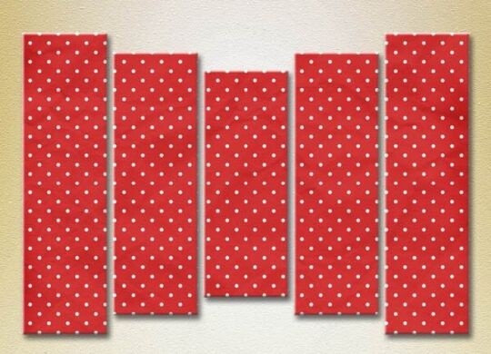 Картина Rainbow Polyptych Red and white polka dots 10 (2231718)