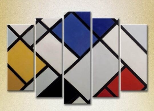 Pictură Rainbow Polyptych Red blue cage 08 (2231720)