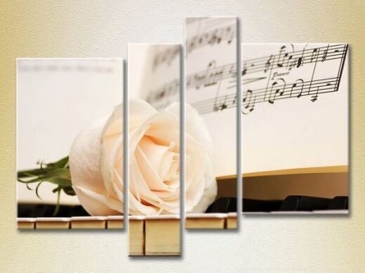 Pictură Rainbow Polyptych Rose on keys (2932345)