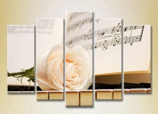 Pictură Rainbow Polyptych Rose on keys 03 (2932871)