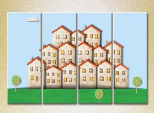 Картина Rainbow Polyptych Small Houses 01 (2230549)