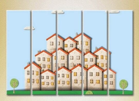Картина Rainbow Polyptych Small Houses 04 (2231772)