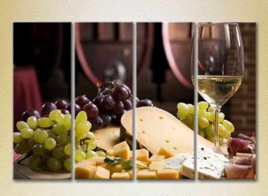 Картина Rainbow Polyptych Still Life Wine Cheese Plate (2220270)