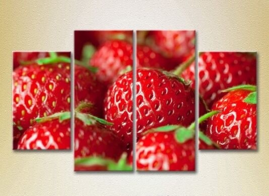 Картина Rainbow Polyptych Strawberry close up 01 (2220269)