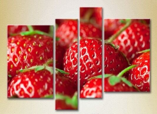 Картина Rainbow Polyptych Strawberry close up 04 (2220254)