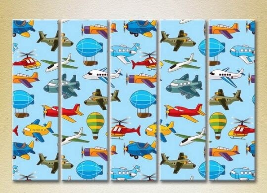 Pictură Rainbow Polyptych Texture air transport 07 (2231824)