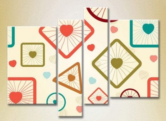 Картина Rainbow Polyptych Texture Geometry (2230626)