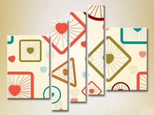 Картина Rainbow Polyptych Texture Geometry 04 (2231842)