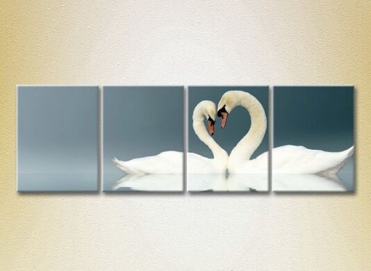 Pictură Rainbow Polyptych Two Swans 02 (2222222)