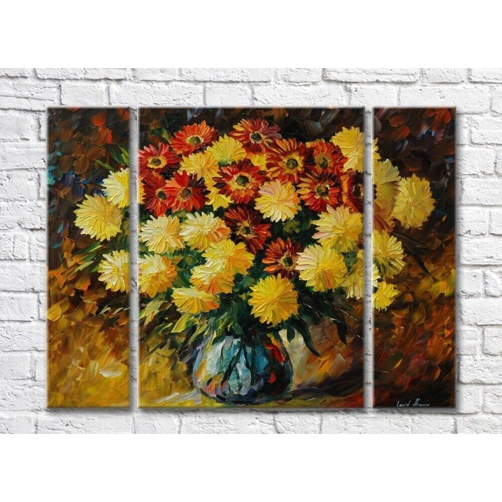 Картина Rainbow Yellow and red chrysanthemums (35110179)
