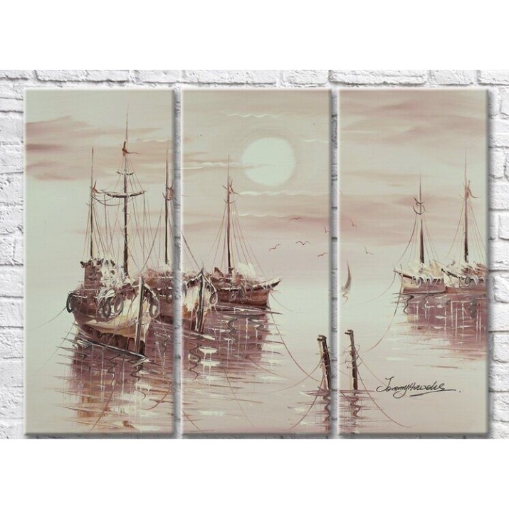 Картина Gallerix Moored boats in evening light (3485187)