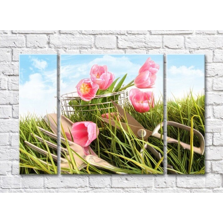 Картина Gallerix Pink tulips and garden shears (500588)