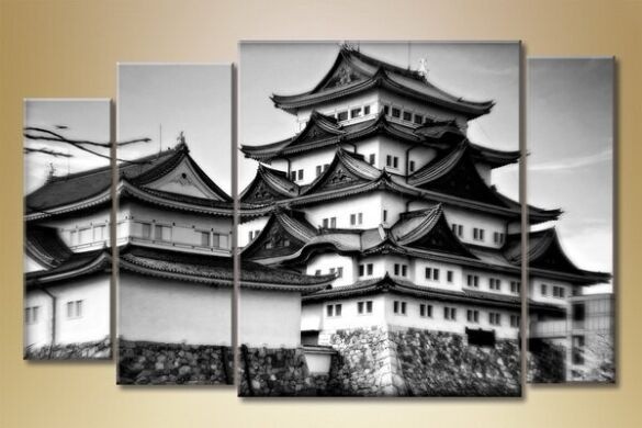 Pictură Gallerix Polyptych Japanese Castle (1523186)