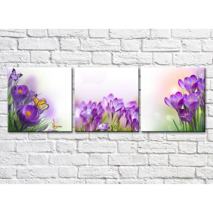 Картина Gallerix Triptych of Spring Primroses (500691)