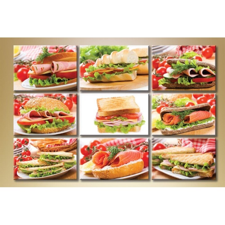 Pictură Gallerix Polyptych fast food (1547207)