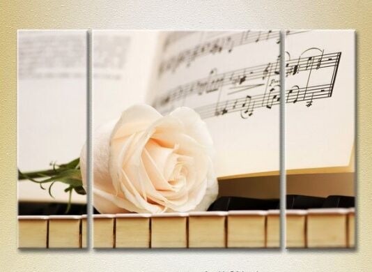 Pictură Gallerix Triptych Rose on the keys (2699467)
