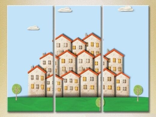 Картина Magic Color Triptych Small Houses (2229615)