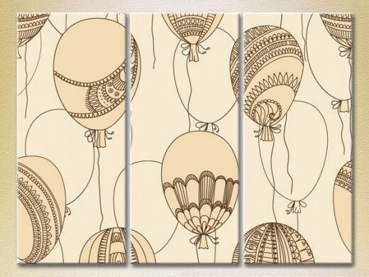 Pictură Magic Color Triptych Texture balloons (2229723)