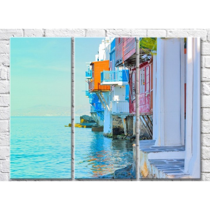 Картина Magic Color White House with Colored balconies and the sea (3469118)