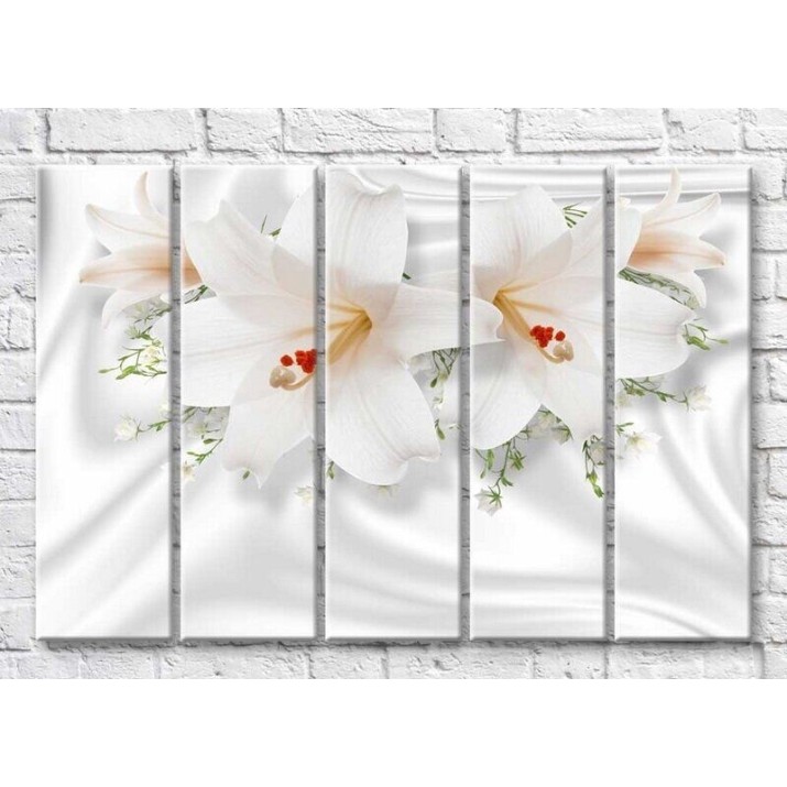 Pictură Magic Color White lilies on White silk (3551859)