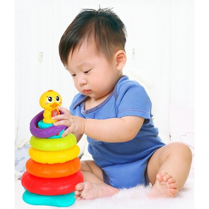 Piramida Hola Toys Little Rainbow Duck Stacking Toy (2101)