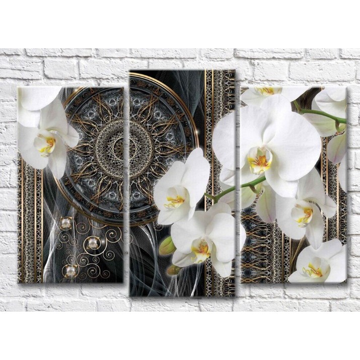 Картина Magic Color White orchid on an abstract background (3565185)