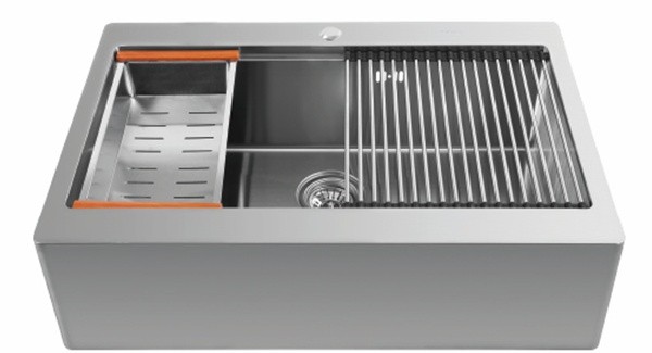 Chiuvetă de bucătărie cu roll-mat și picurător Fabiano 78x54 Satin