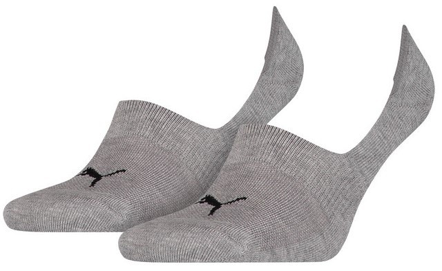 Ciorapi pentru bărbați Puma Footie 2P Unisex Middle Grey Melange 43-46