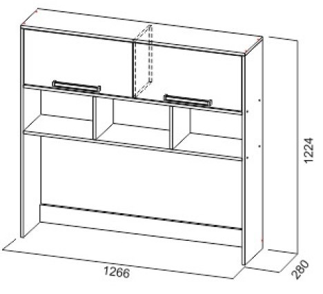 Poliţă suspendată SV-Мебель Гарвард Hickory Închis/Alb (126.6x122.4)