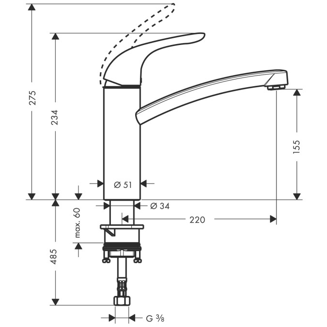Смеситель для кухни Hansgrohe Focus E (31780000)