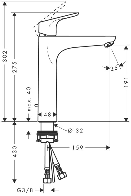 Смеситель для умывальника Hansgrohe Comfort Zone 190 (31608000)