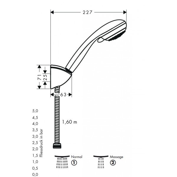Душевой набор Hansgrohe Crometta 85 Vario/Porter'C (27559000)