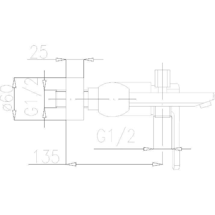 Смеситель для ванны Armatura Korund (4004-010-00)