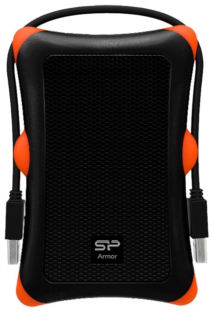 Внешний жесткий диск Silicon Power Armor A30 1Tb Black-Orange