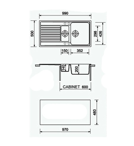 Кухонная мойка Plados Atlantic PL0991 UM44 Black