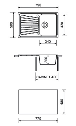 Кухонная мойка Plados Spazio SP0791 UM44 Black